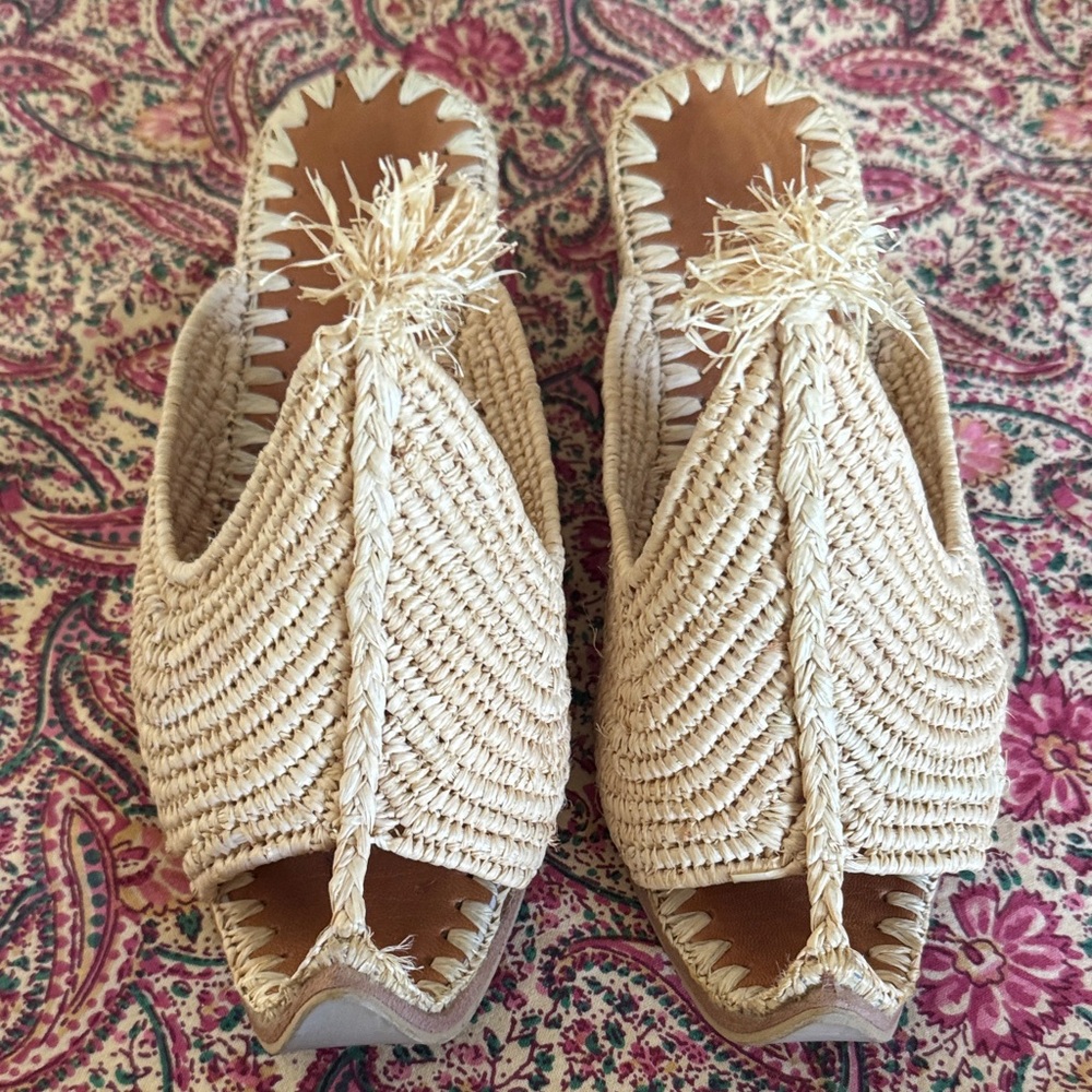 Women's  Ráfia handmade  Woven Slip-On Sandals